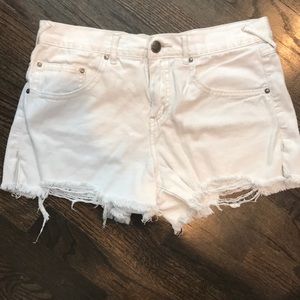 White Free People jean shorts
